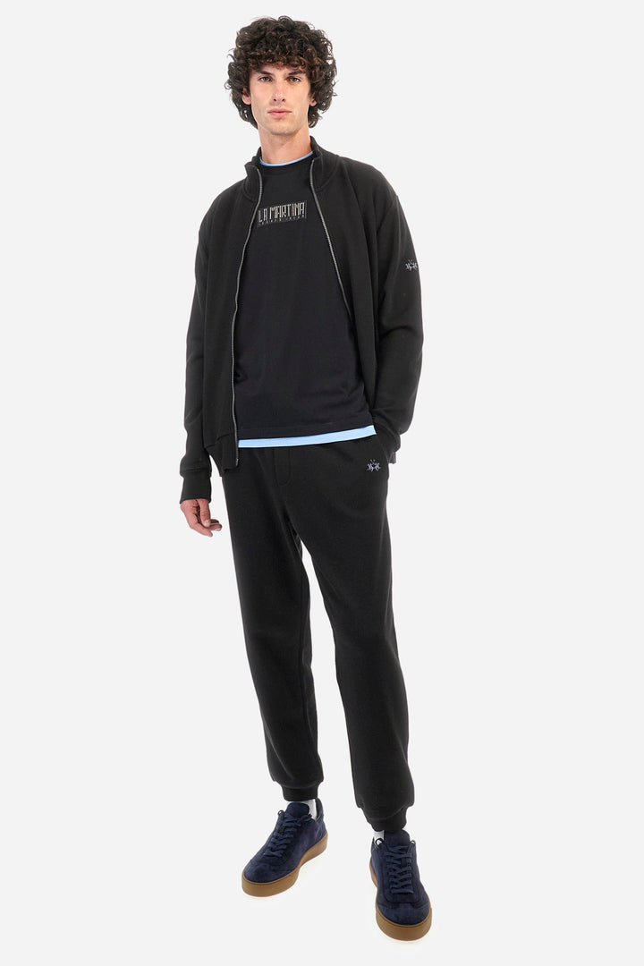 La Martina Jogging Pants Regular Fit in Cotton - ZAKAI ZMT005-FP564- Concorde Fashion#color_black-09999