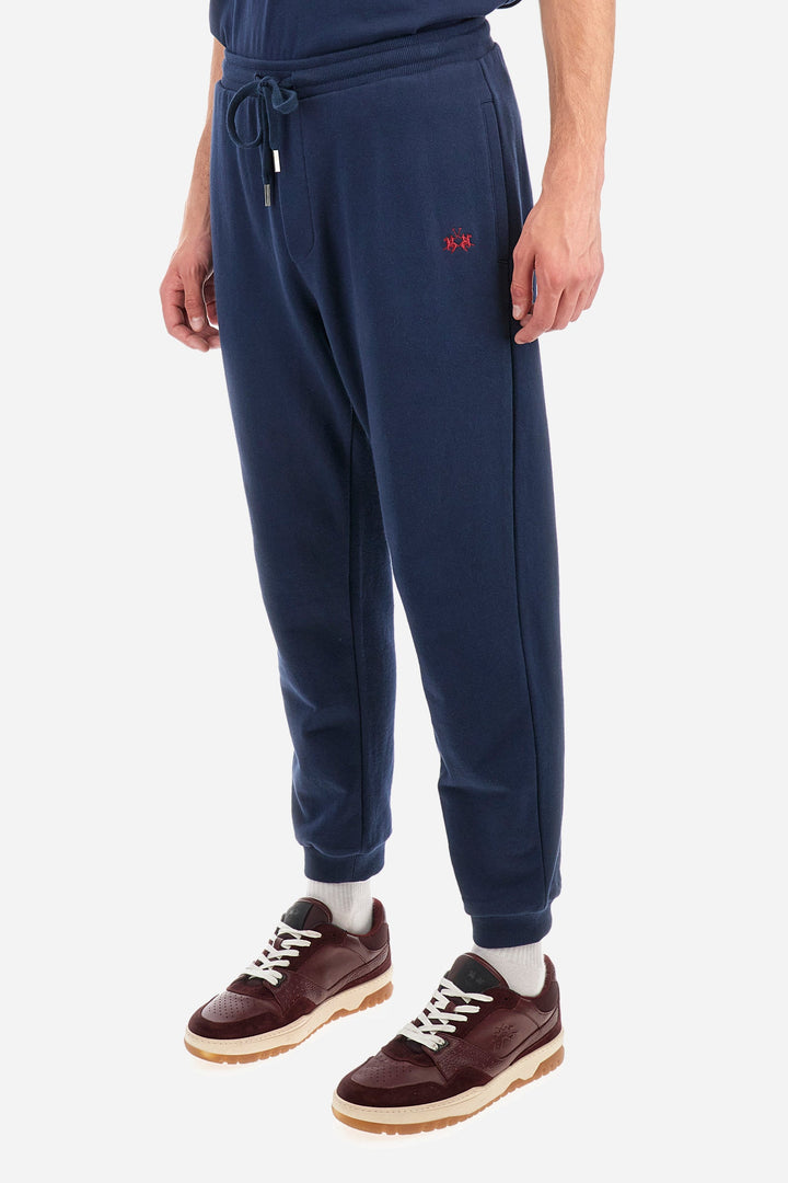 La Martina Jogging Pants Regular Fit in Cotton - ZAKAI ZMT005-FP564- Concorde Fashion#color_navy-07017