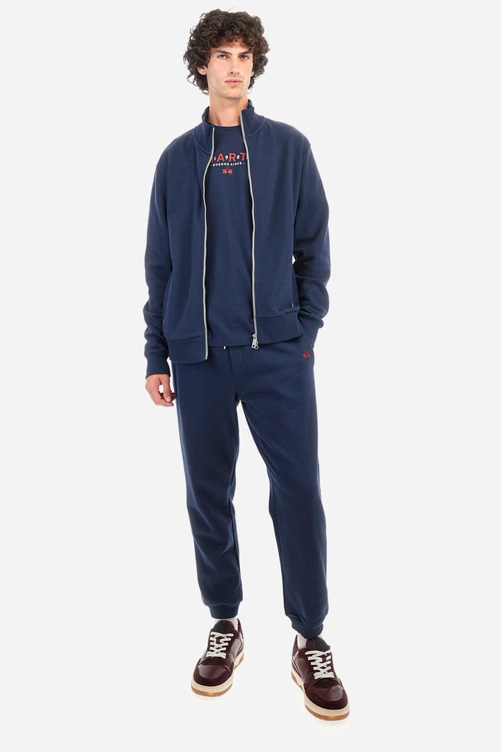 La Martina Jogging Pants Regular Fit in Cotton - ZAKAI ZMT005-FP564- Concorde Fashion#color_navy-07017