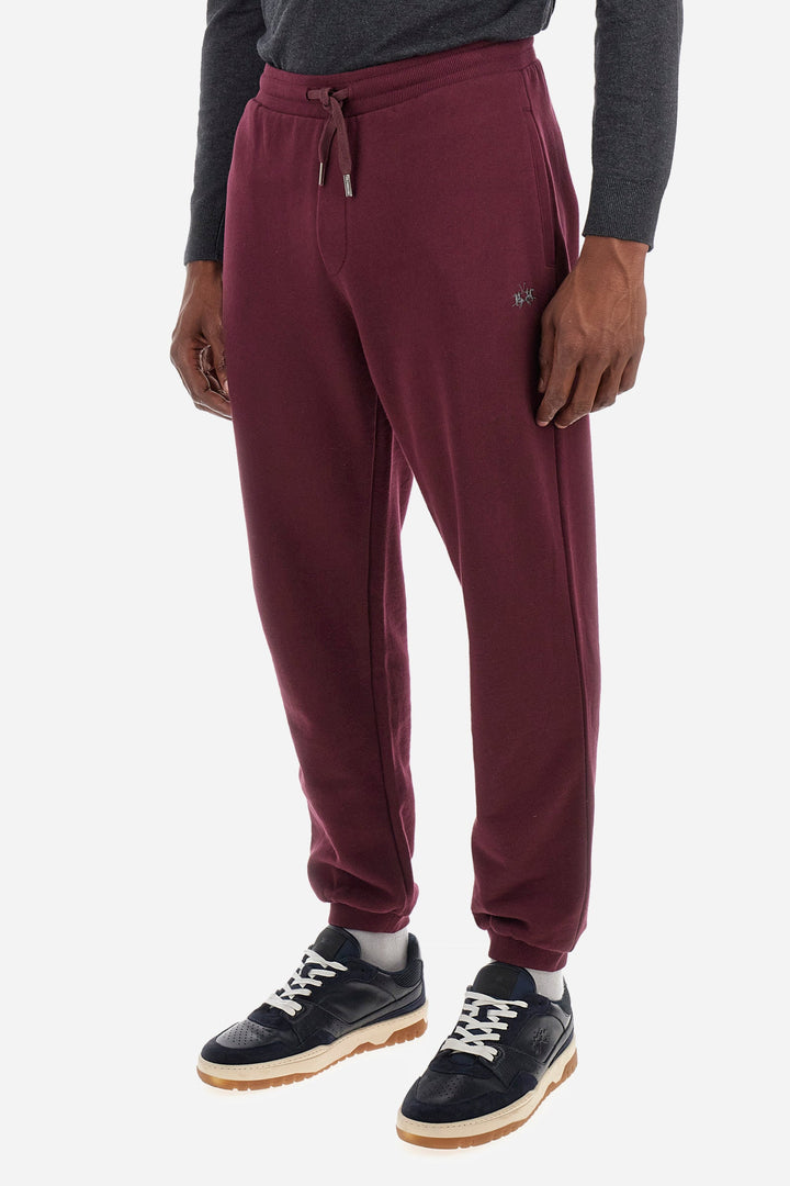 La Martina Jogging Pants Regular Fit in Cotton - ZAKAI ZMT005-FP564- Concorde Fashion#color_red-06046