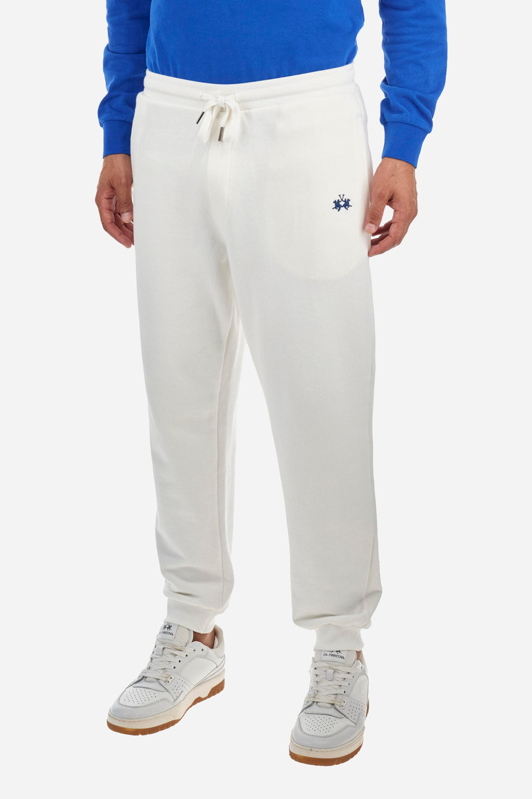 La Martina Jogging Pants Regular Fit in Cotton - ZAKAI ZMT005-FP564- Concorde Fashion#color_white-00002