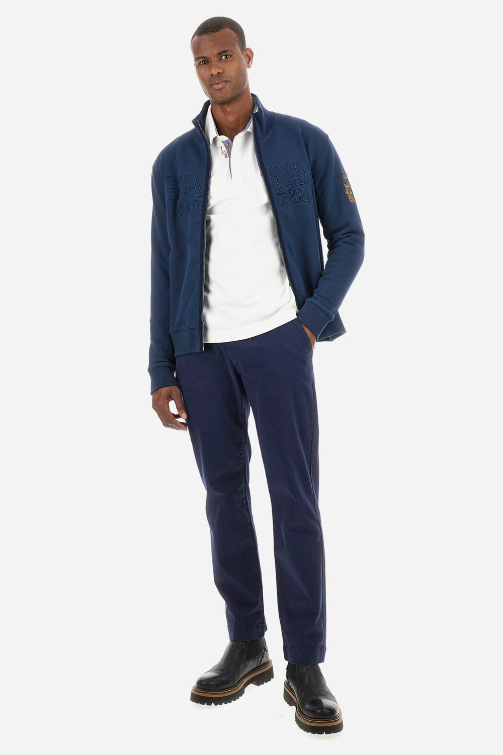 La Martina Chinos Regular Fit in Cotton Mix - ZIVON ZMT009-TW463- Concorde Fashion#color_navy-07017