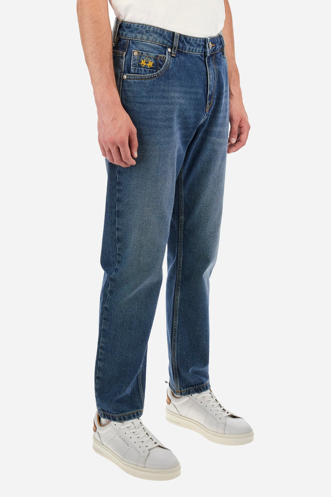 La Martina Jeans Regular Fit in Cotton - ZELLEANO ZMT014-DM106- Concorde Fashion#color_blue-d7001