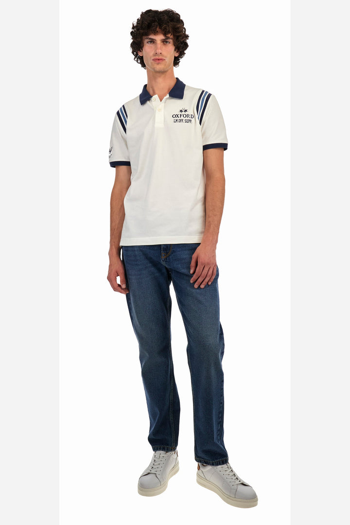 La Martina Jeans Regular Fit in Cotton - ZELLEANO ZMT014-DM106- Concorde Fashion#color_blue-d7001
