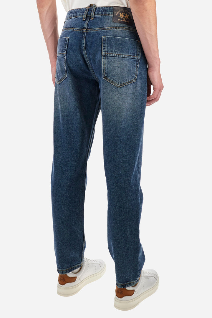 La Martina Jeans Regular Fit in Cotton - ZELLEANO ZMT014-DM106- Concorde Fashion#color_blue-d7001