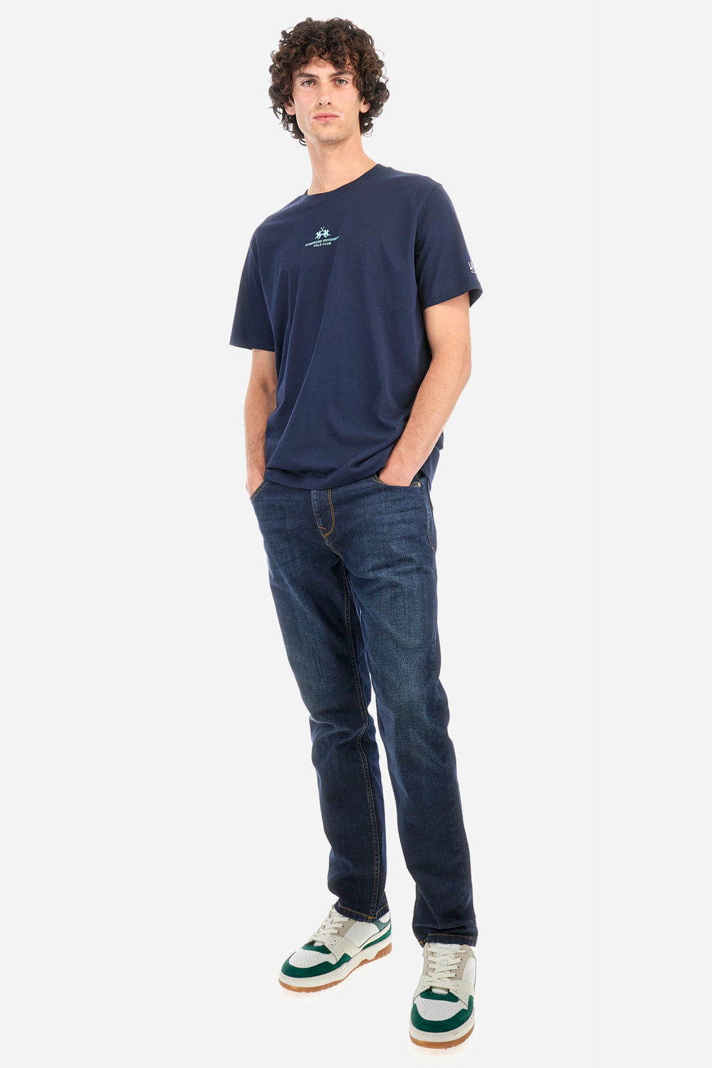 La Martina Jeans Regular Fit in Cotton Mix - ZENOBI ZMT015-DM107- Concorde Fashion#color_blue-d7003