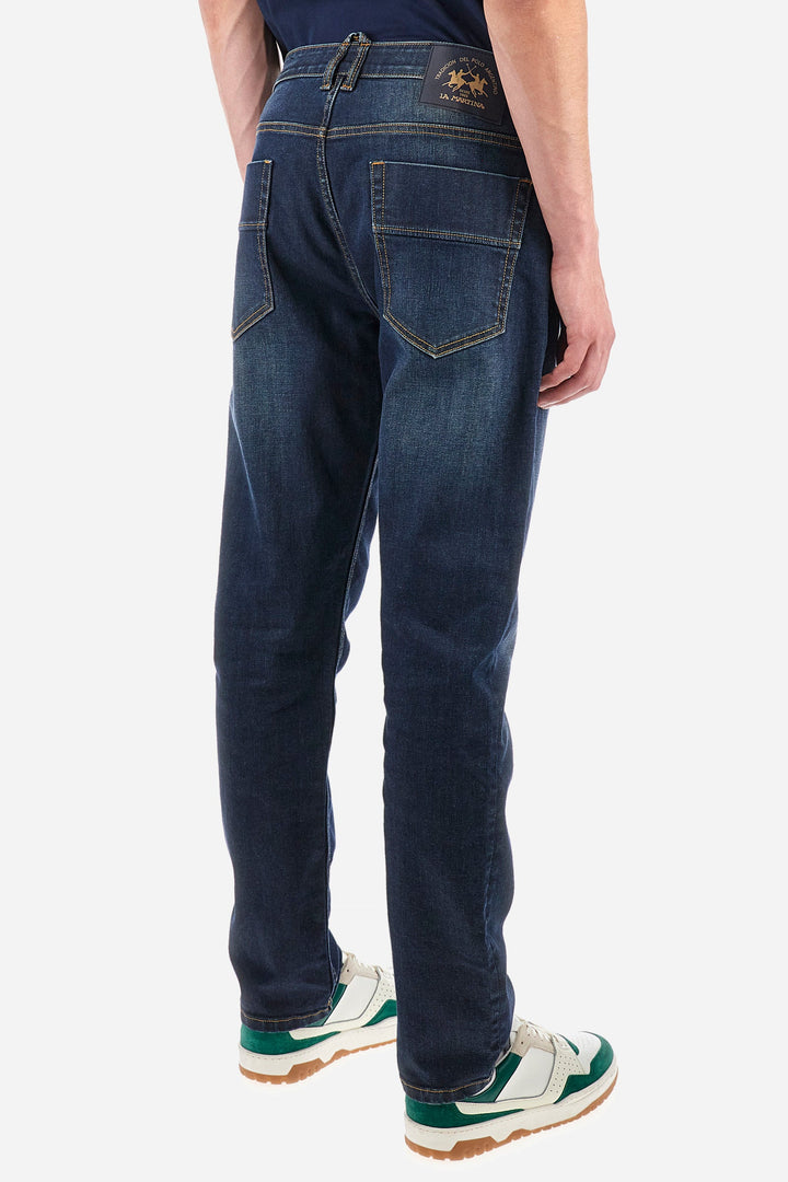 La Martina Jeans Regular Fit in Cotton Mix - ZENOBI ZMT015-DM107- Concorde Fashion#color_blue-d7003