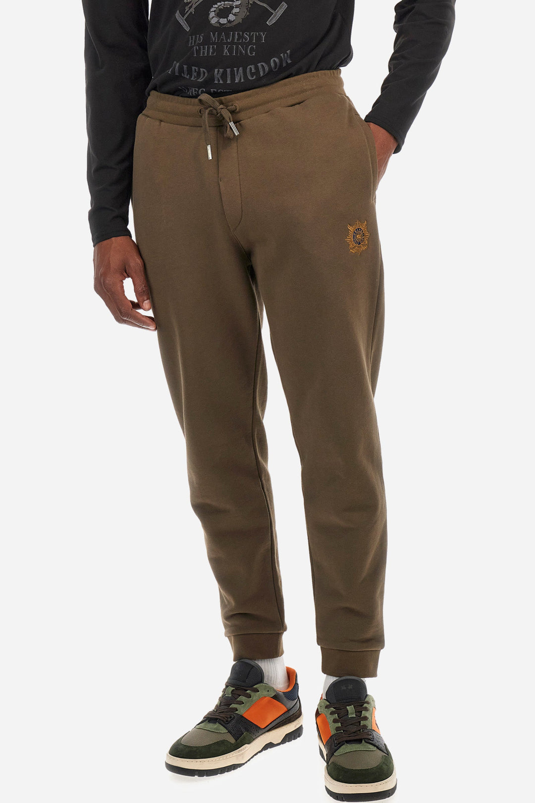La Martina Jogging Pants Regular Fit in Cotton - ZHAN ZMTG01-FP559- Concorde Fashion#color_brown-03165