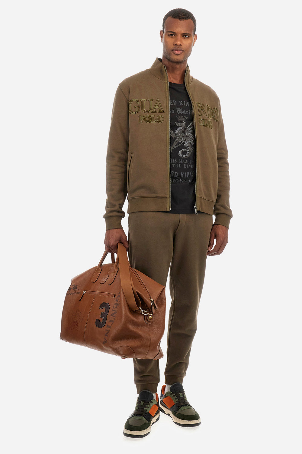 La Martina Jogging Pants Regular Fit in Cotton - ZHAN ZMTG01-FP559- Concorde Fashion#color_brown-03165