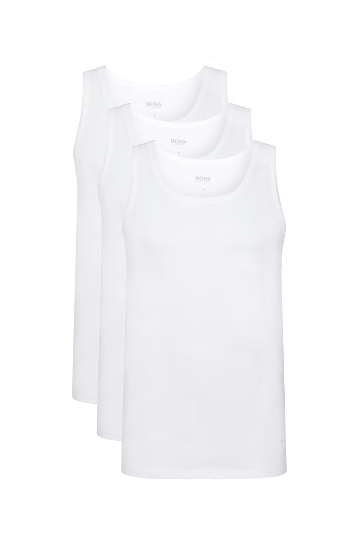 BOSS Regular Fit T-Shirts in Cotton - TANK TOP 3P CO 10145963 01-50325387 - Concorde Fashion#color_white-100