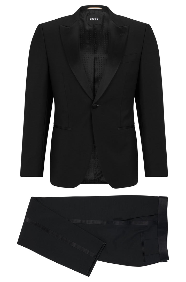 BOSS Slim Fit Suits in Wool Mix - H-HUGE-2PCS-TUX-231 10195414 01-50484710- Concorde Fashion#color_black-001