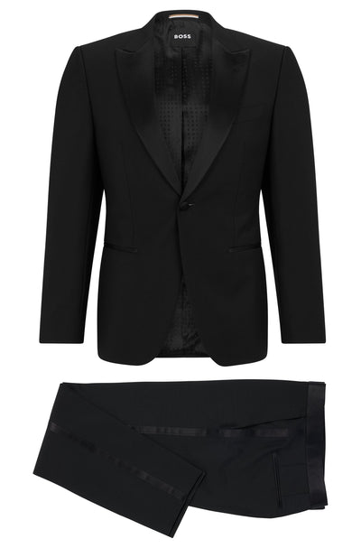 BOSS Slim Fit Suits in Wool Mix - H-HUGE-2PCS-TUX-231 10195414 01-50484710- Concorde Fashion#color_black-001