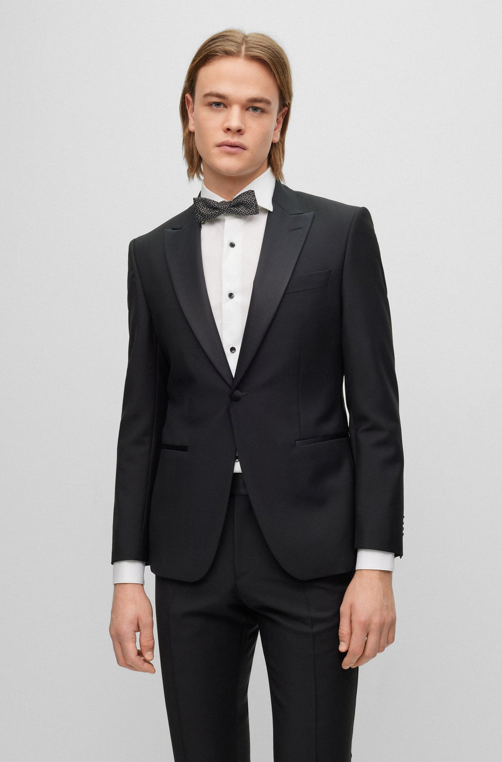 BOSS Slim Fit Suits in Wool Mix - H-HUGE-2PCS-TUX-231 10195414 01-50484710- Concorde Fashion#color_black-001
