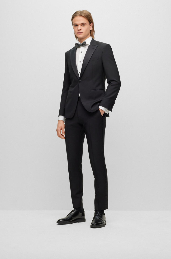 BOSS Slim Fit Suits in Wool Mix - H-HUGE-2PCS-TUX-231 10195414 01-50484710- Concorde Fashion#color_black-001