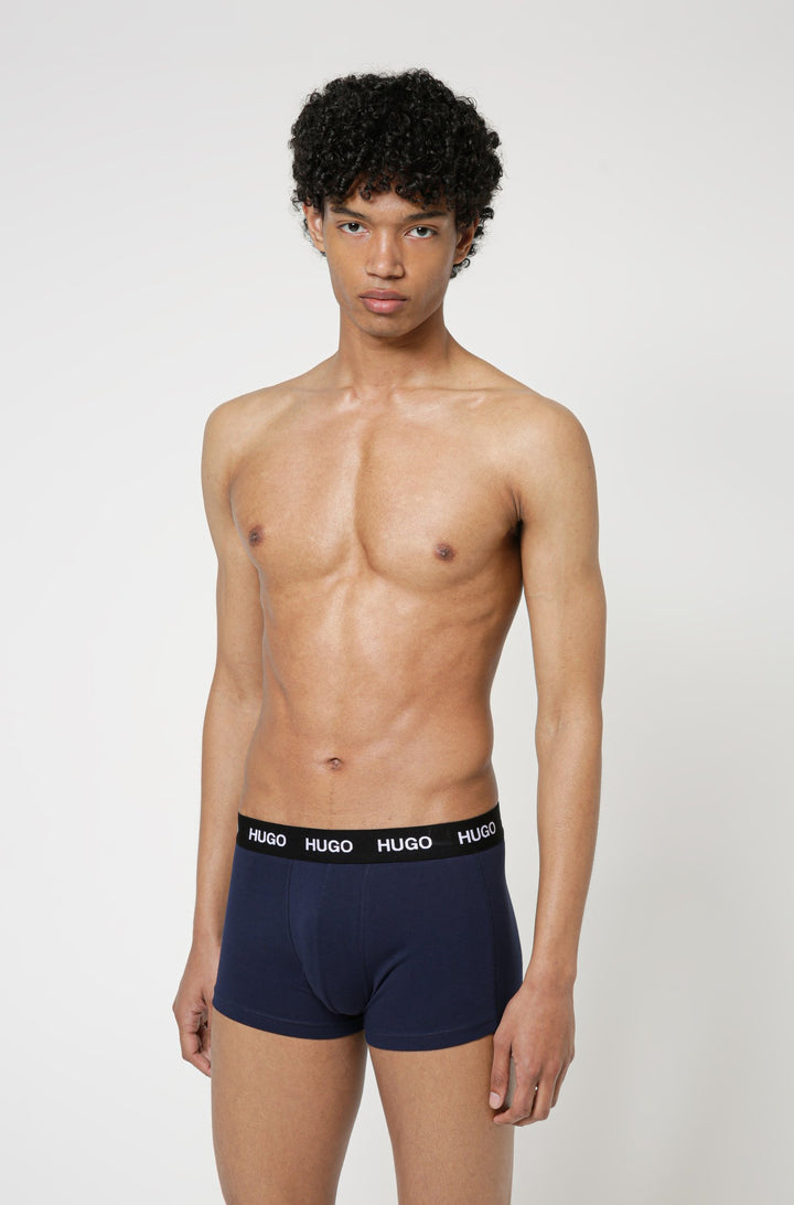 HUGO   Trunks in Cotton Mix - TRUNK TRIPLET PACK 10214465 01-50435463 - Concorde Fashion#color_navy-410