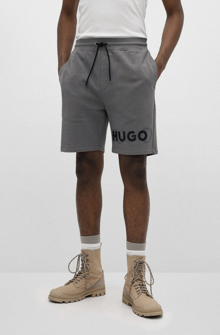 HUGO Regular Fit Shorts in cotton - DILTON 10217099 01-50468260 - Concorde Fashion#color_grey-069