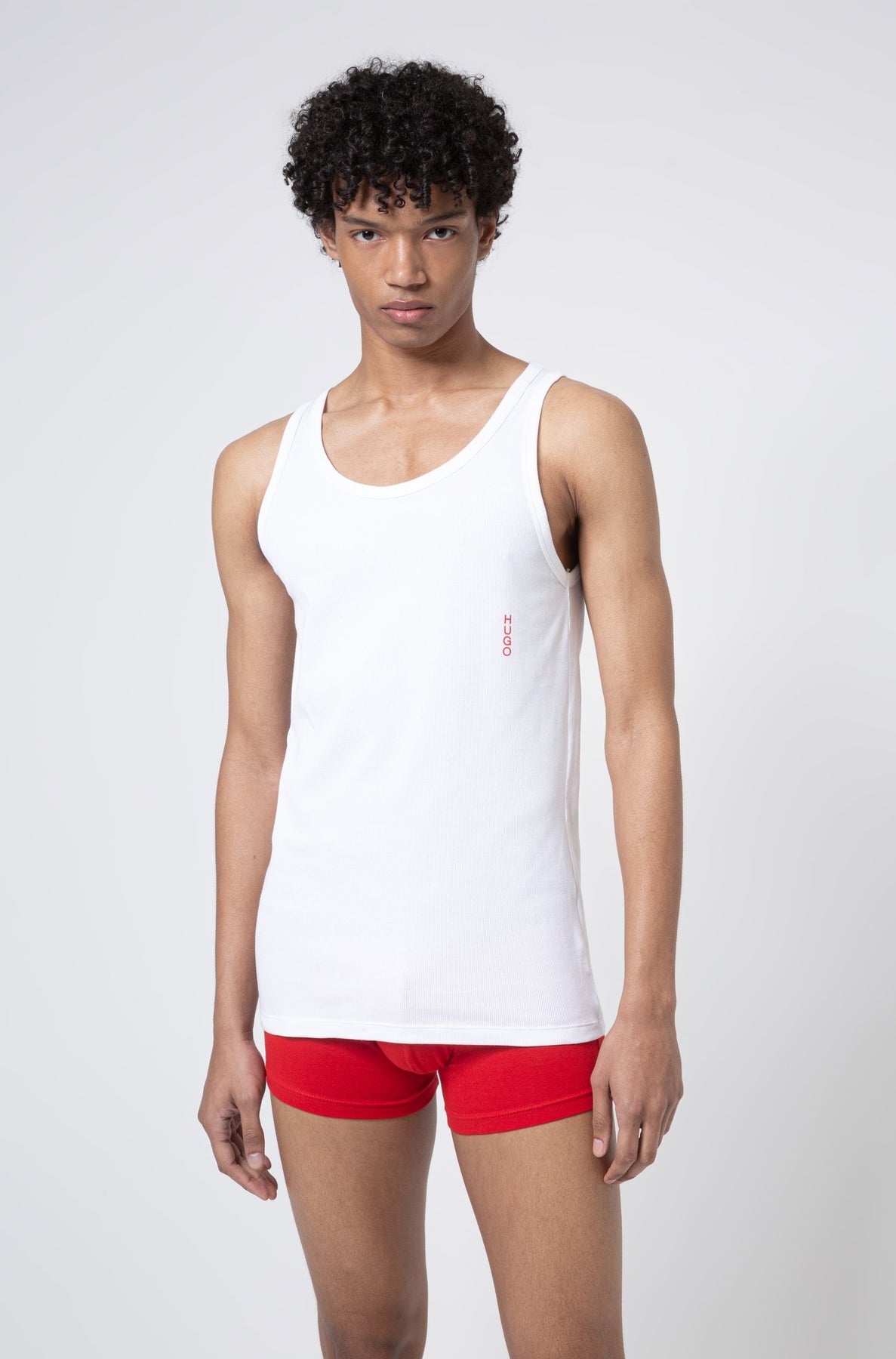 HUGO Slim Fit Tank Tops in Cotton Mix - TANK TOP TWIN PACK 10217231  01-50408126 from Concorde Fashion