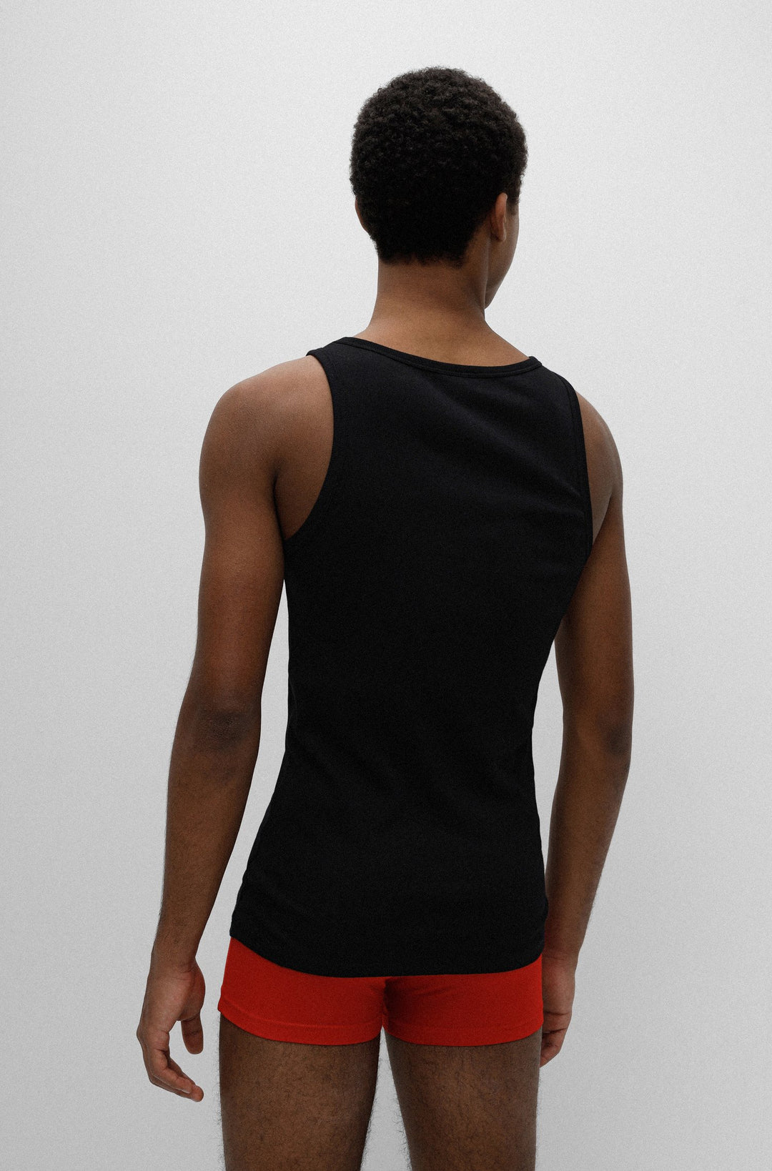 HUGO Slim Fit Tank Tops in cotton mix - TANK TOP TWIN PACK 10217231 03-50469778 - Concorde Fashion#color_black-001