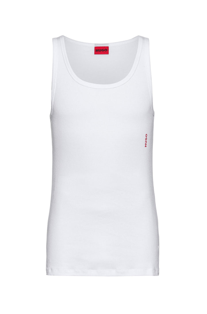 HUGO Slim Fit Tank Tops in cotton mix - TANK TOP TWIN PACK 10217231 03-50469778 - Concorde Fashion#color_white-100