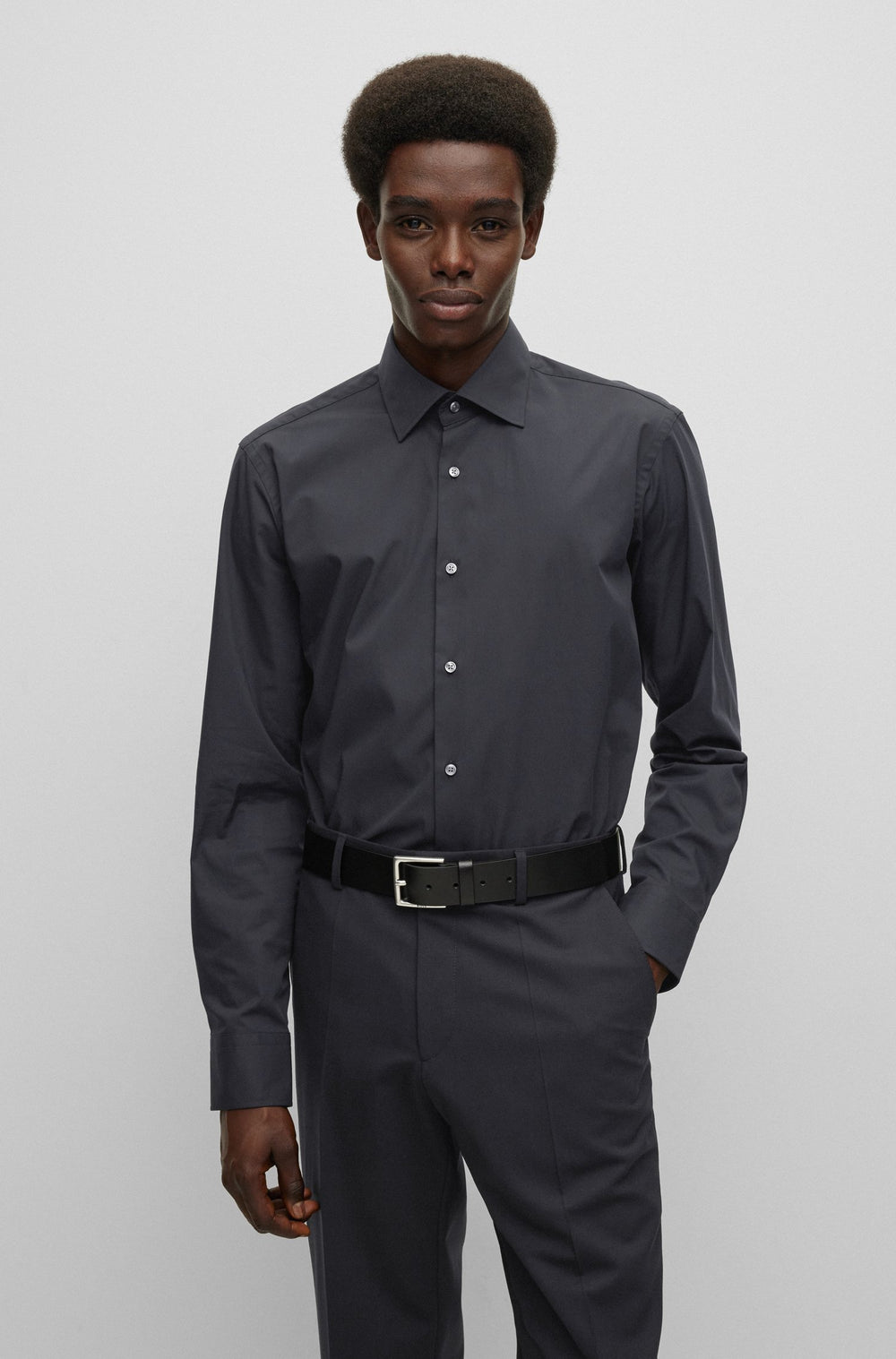 BOSS Regular Fit 250,Formal Jacket in cotton mix Solid,cotton mix - H-JOE-KENT-C1-214 10219212 01-50473265- Concorde Fashion#color_black-001