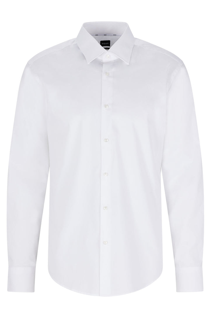 BOSS Regular Fit 250,Formal Jacket in cotton mix Solid,cotton mix - H-JOE-KENT-C1-214 10219212 01-50473265- Concorde Fashion#color_white-100