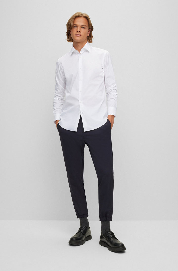 BOSS Regular Fit 250,Formal Jacket in cotton mix Solid,cotton mix - H-JOE-KENT-C1-214 10219212 01-50473265- Concorde Fashion#color_white-100