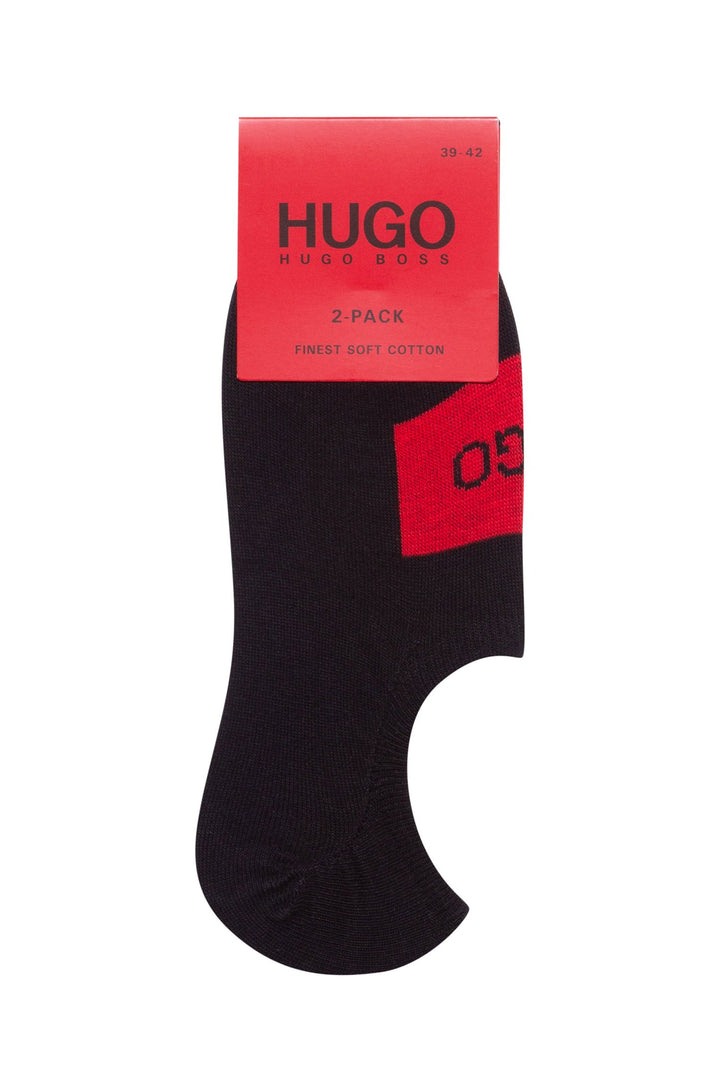 HUGO Socks in Cotton Mix - 2P LOW CUT LABEL CC 10221095 01-50439588 - Concorde Fashion#color_black-001