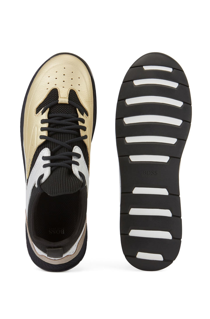 BOSS Wide Sole Sneakers in Polyester - TITANIUM_RUNN_KNTBMT 10226293-50430248 - Concorde Fashion#color_gold-715