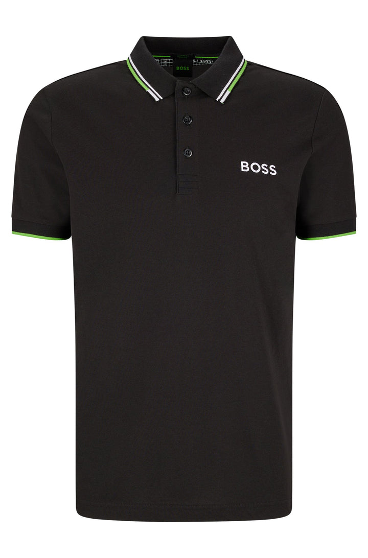 BOSS Regular Fit Polos in cotton mix - PADDY PRO 10226584 01-50469102- Concorde Fashion#color_black-001