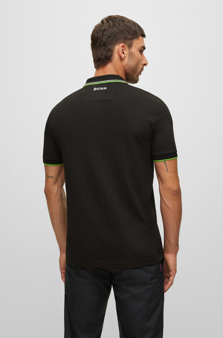 BOSS Regular Fit Polos in cotton mix - PADDY PRO 10226584 01-50469102- Concorde Fashion#color_black-001