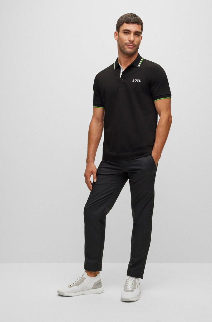 BOSS Regular Fit Polos in cotton mix - PADDY PRO 10226584 01-50469102- Concorde Fashion#color_black-001