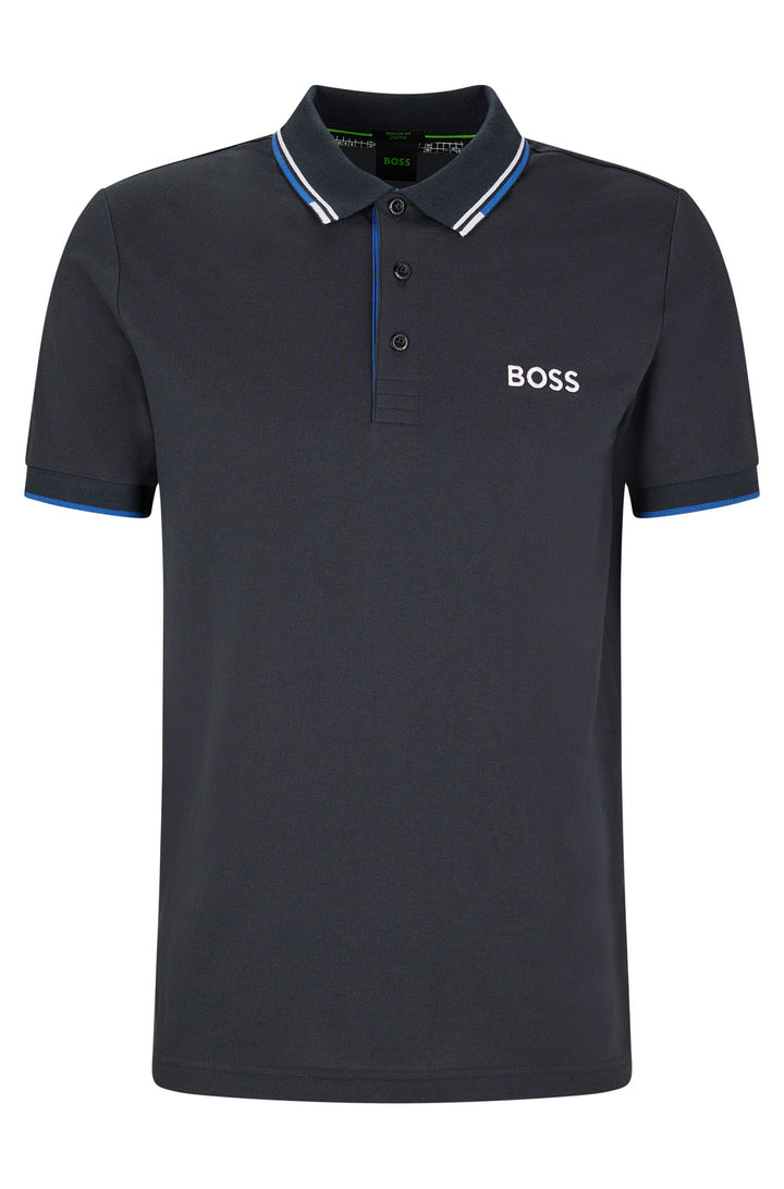 BOSS Regular Fit Polos in cotton mix - PADDY PRO 10226584 01-50469102- Concorde Fashion#color_navy-402