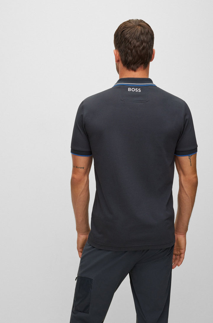 BOSS Regular Fit Polos in cotton mix - PADDY PRO 10226584 01-50469102- Concorde Fashion#color_navy-402