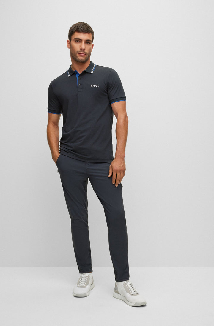 BOSS Regular Fit Polos in cotton mix - PADDY PRO 10226584 01-50469102- Concorde Fashion#color_navy-402