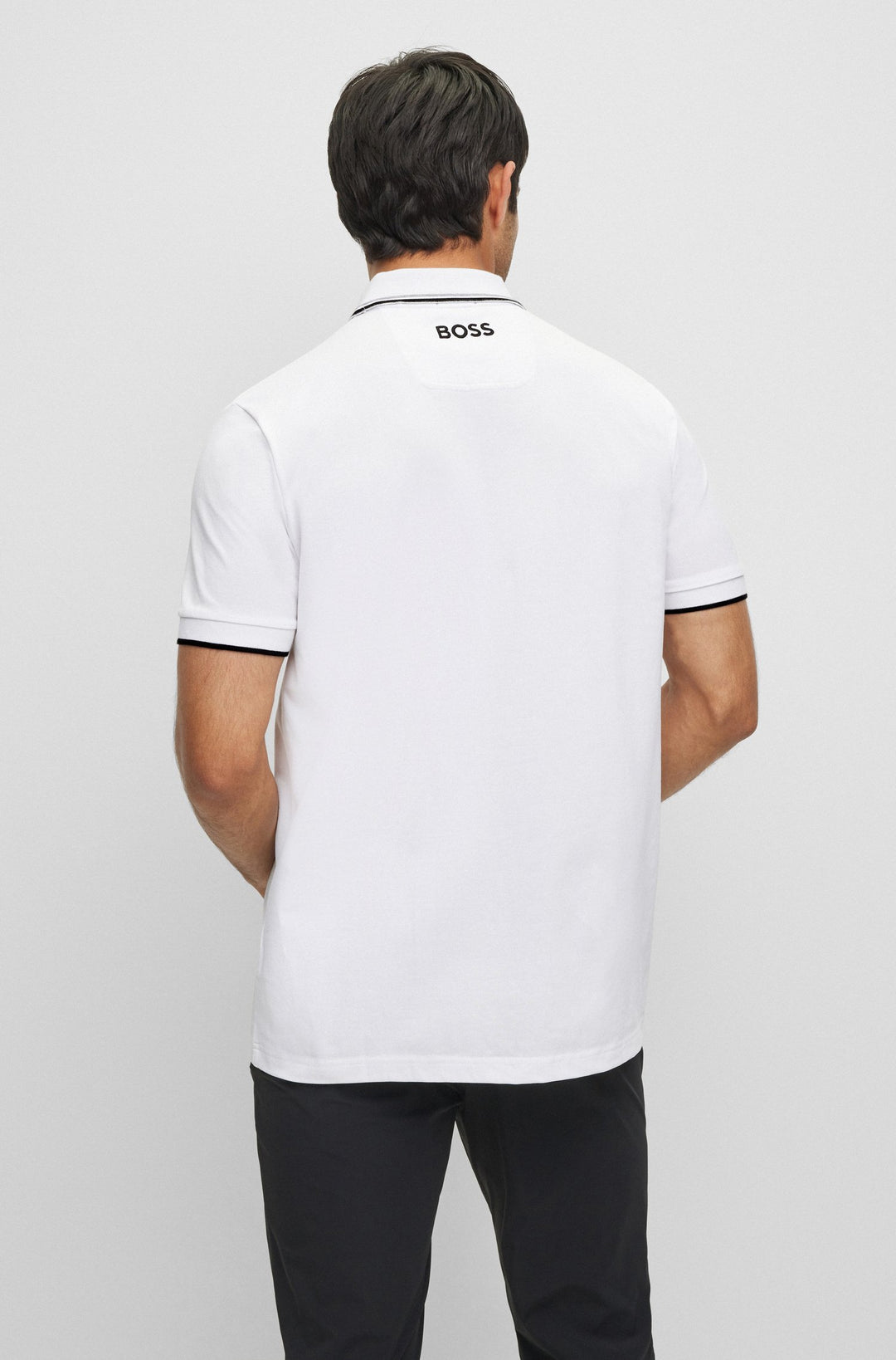 BOSS Regular Fit Polos in cotton mix - PADDY PRO 10226584 01-50469102- Concorde Fashion#color_white-100