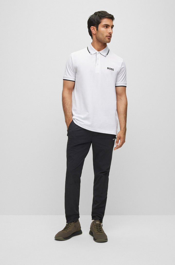 BOSS Regular Fit Polos in cotton mix - PADDY PRO 10226584 01-50469102- Concorde Fashion#color_white-100