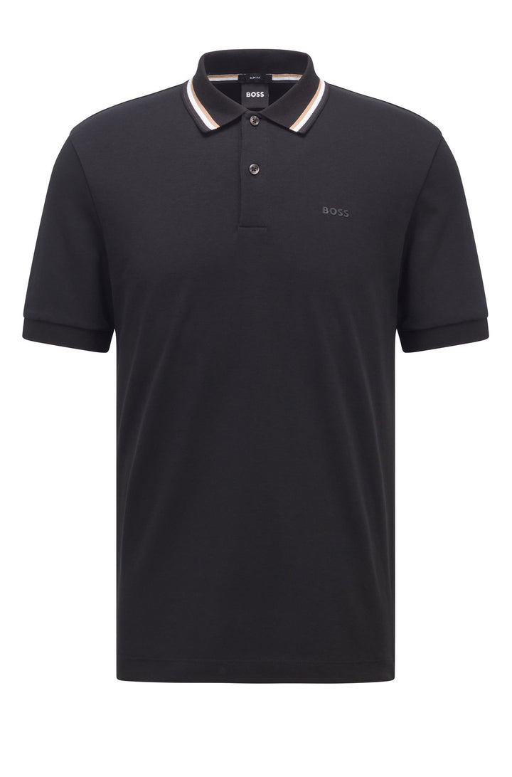 BOSS Slim Fit Polos in Cotton - PENROSE 38 10228475 01-50469360- Concorde Fashion#color_black-001