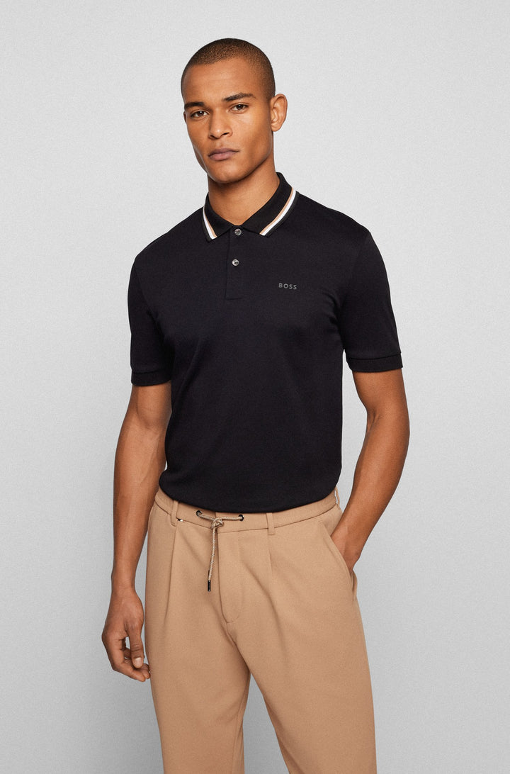 BOSS Slim Fit Polos in Cotton - PENROSE 38 10228475 01-50469360- Concorde Fashion#color_black-001