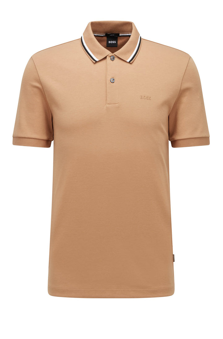 BOSS Slim Fit Polos in Cotton - PENROSE 38 10228475 01-50469360- Concorde Fashion#color_beige-260