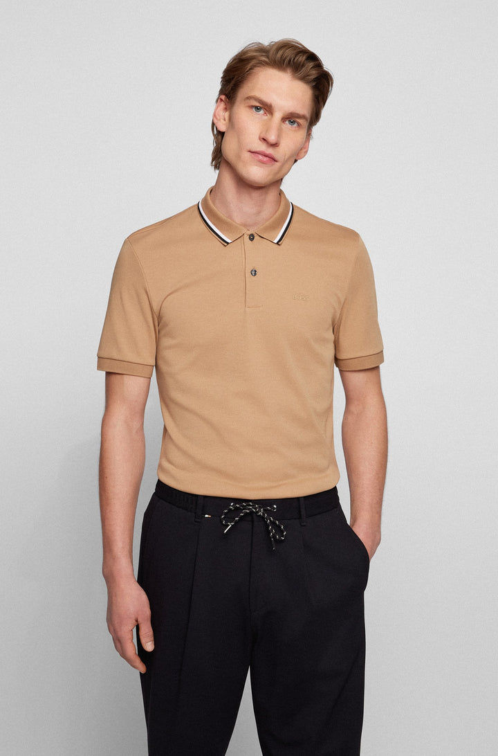 BOSS Slim Fit Polos in Cotton - PENROSE 38 10228475 01-50469360- Concorde Fashion#color_beige-260