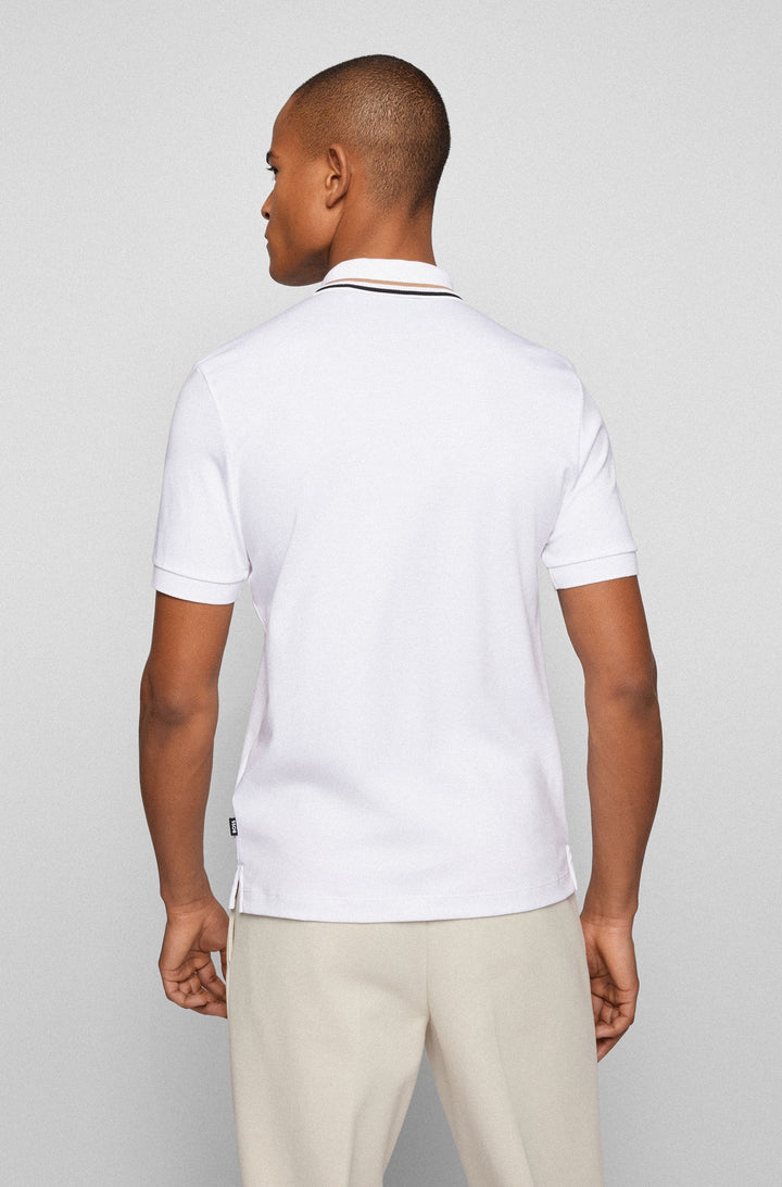 BOSS Slim Fit Polos in Cotton - PENROSE 38 10228475 01-50469360- Concorde Fashion#color_white-100