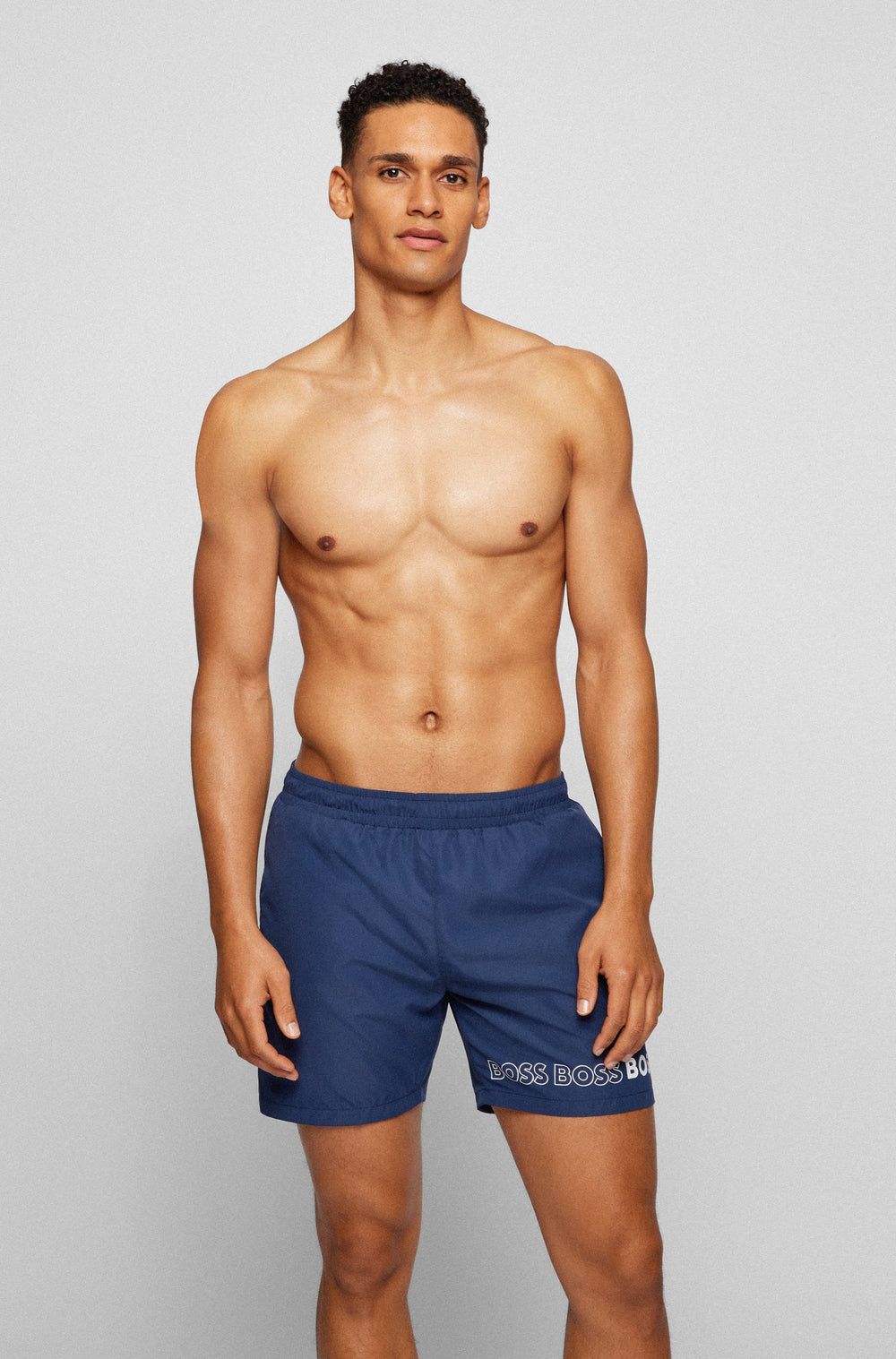 BOSS Regular Fit Shorts in Polyester - DOLPHIN 10229242 02-50469590 - Concorde Fashion#color_navy-413