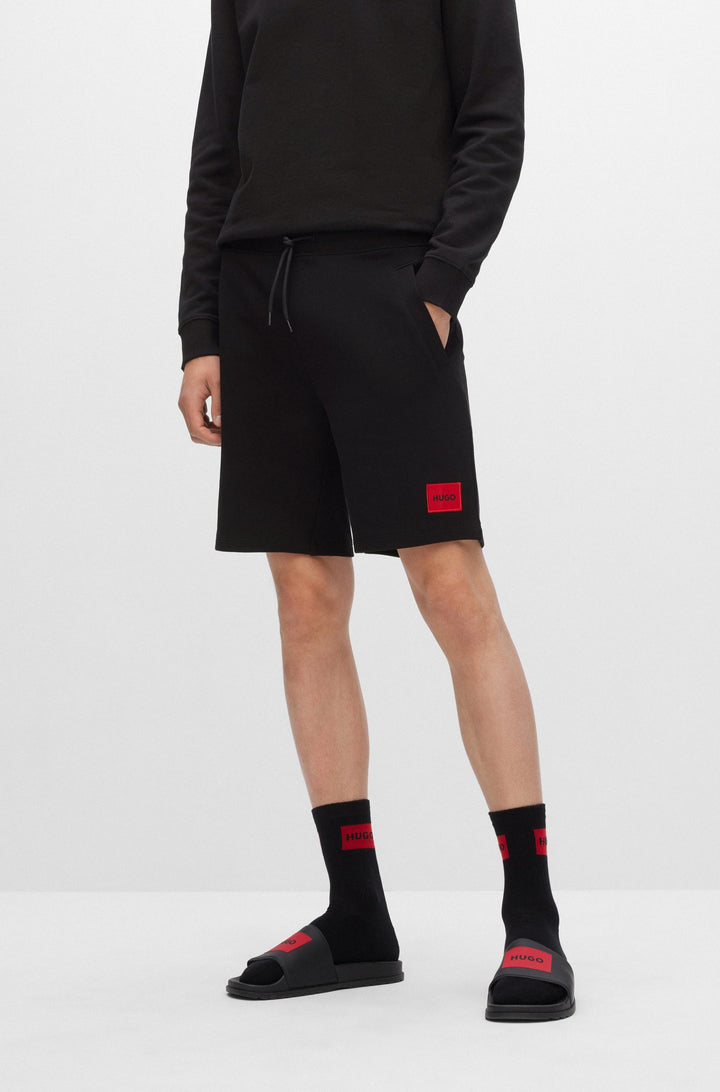 HUGO Regular Fit Shorts in cotton - DIZ222 10231445 01-50466196 - Concorde Fashion#color_black-001