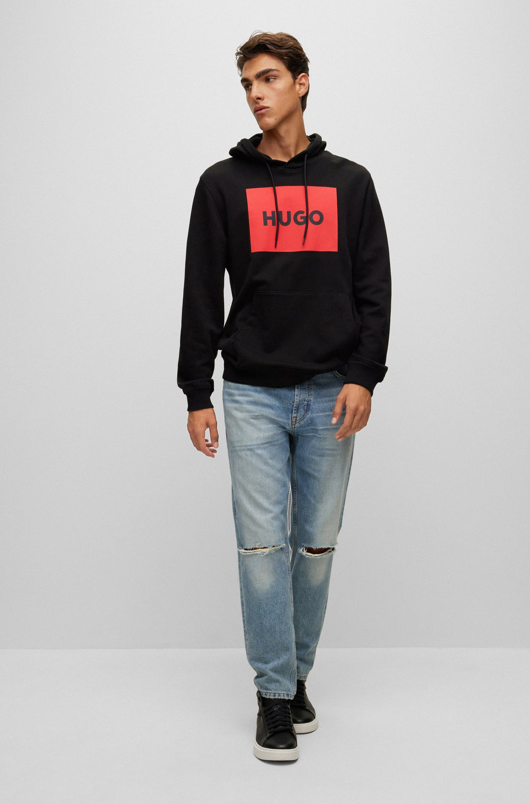 HUGO Regular Fit Hoodies in Cotton - DURATSCHI223 10231445 01-50473168- Concorde Fashion#color_black-001