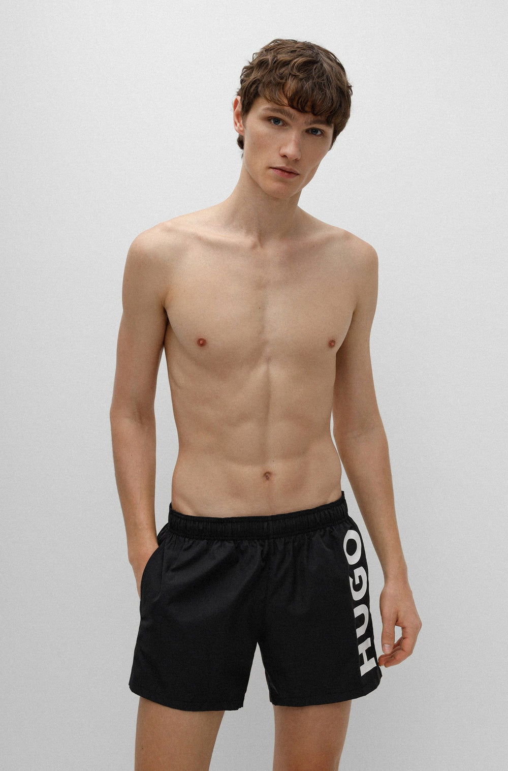 HUGO Regular Fit Shorts in Polyester - ABAS 10232758 02-50469303 - Concorde Fashion#color_black-001