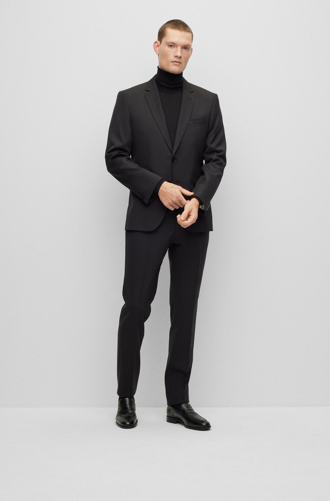 BOSS Slim Fit Formal Jacket,751 in Wool,wool Solid Virgin w - H-HUGE-B1 10236006 01-50469171- Concorde Fashion#color_black-001