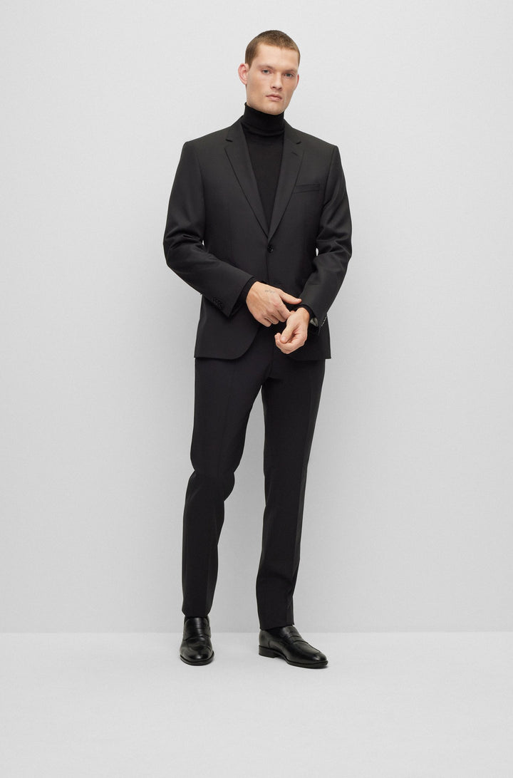 BOSS Slim Fit Formal Jacket,751 in Wool,wool Solid Virgin w - H-HUGE-B1 10236006 01-50469171- Concorde Fashion#color_black-001