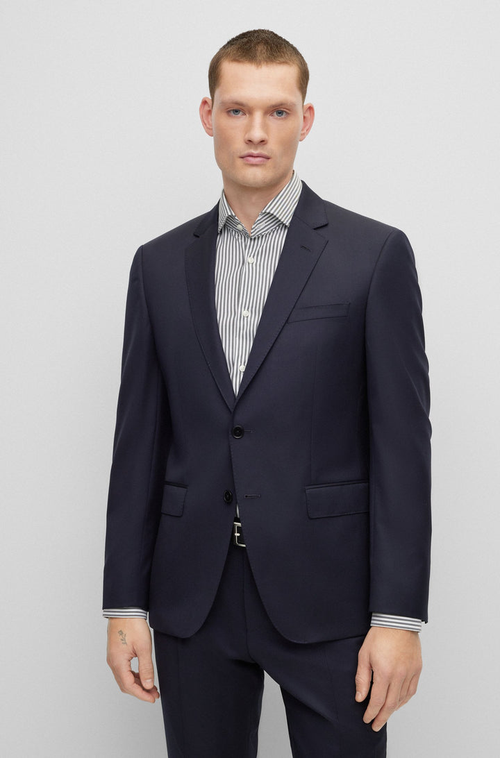 BOSS Slim Fit Formal Jacket,751 in Wool,wool Solid Virgin w - H-HUGE-B1 10236006 01-50469171- Concorde Fashion#color_navy-401