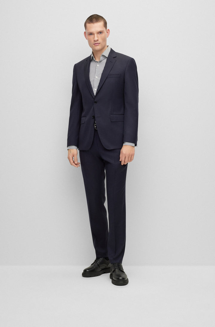 BOSS Slim Fit Formal Jacket,751 in Wool,wool Solid Virgin w - H-HUGE-B1 10236006 01-50469171- Concorde Fashion#color_navy-401