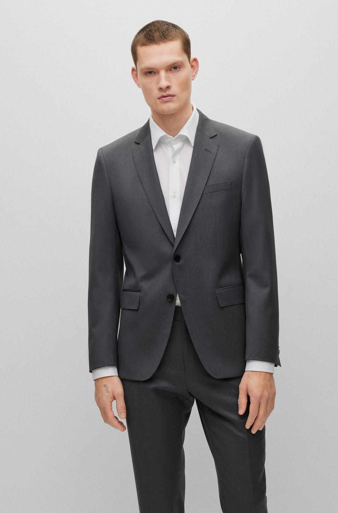BOSS Slim Fit Formal Jacket,751 in Wool,wool Solid Virgin w - H-HUGE-B1 10236006 01-50469171- Concorde Fashion#color_grey-021
